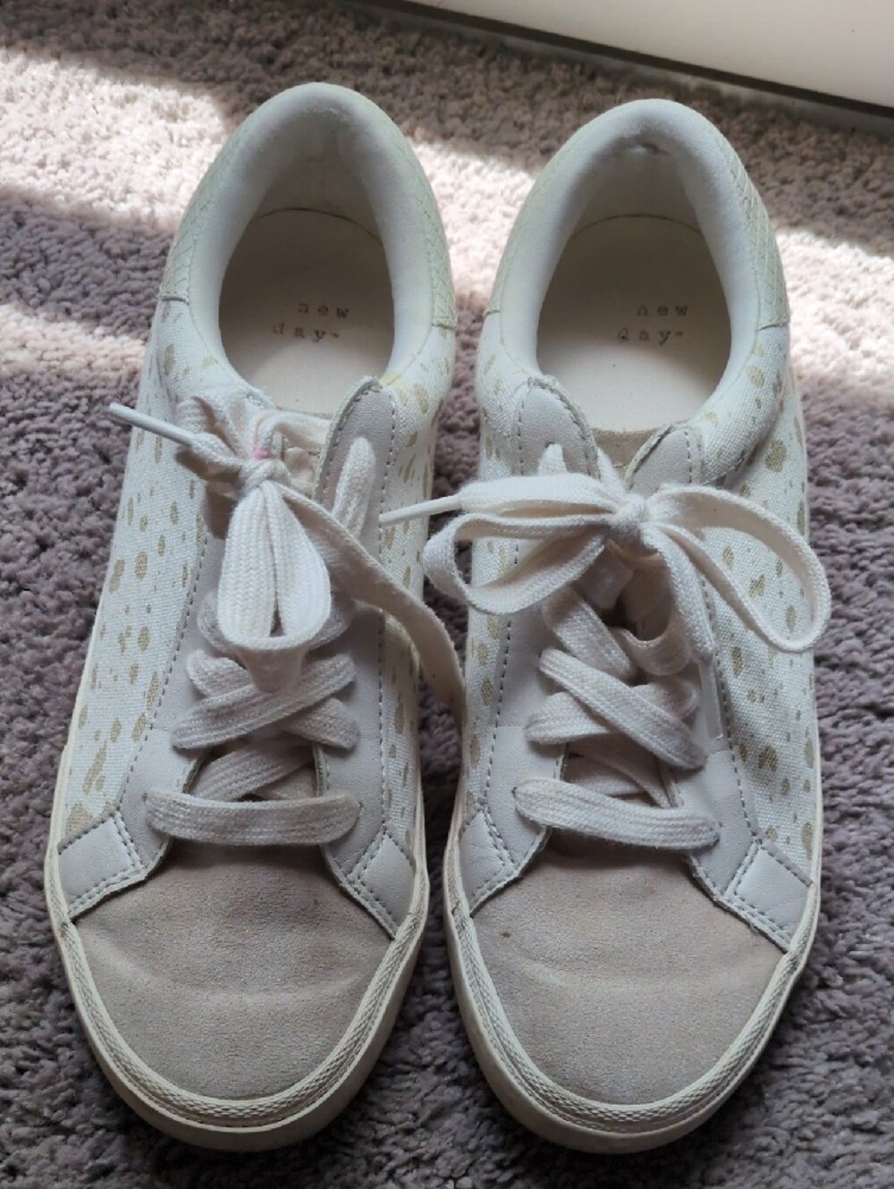 Target White Sneakers with Gold Speckle Detail - Picture 2 of 6
